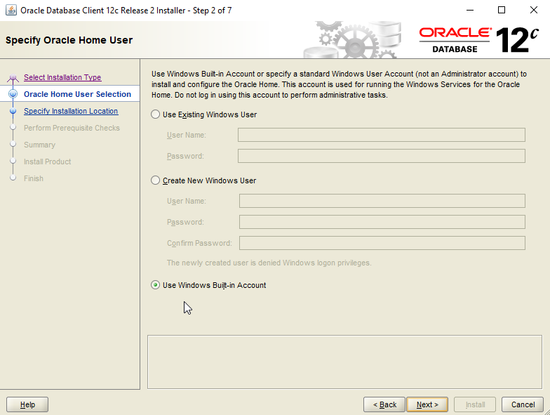 Step 2 Oracle Client Install