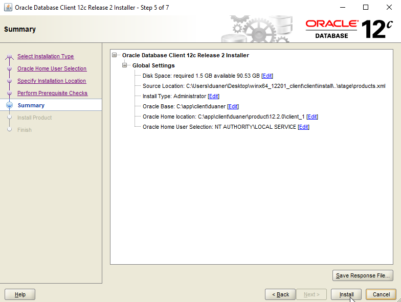 Step 5 Oracle Client Install