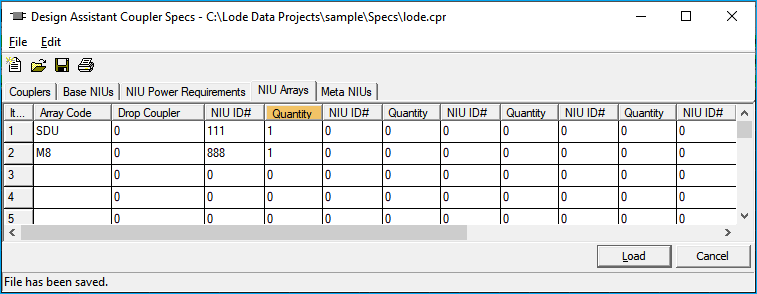 coupler NIU arrays