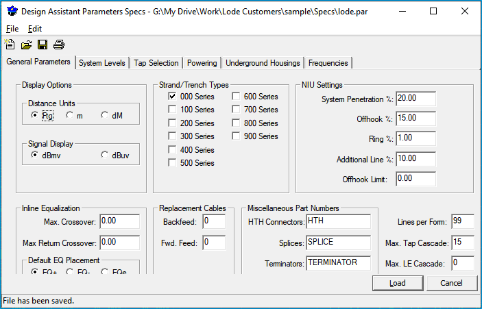 General Parameters Tab