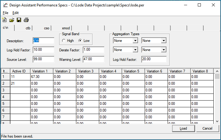 Performance Specs